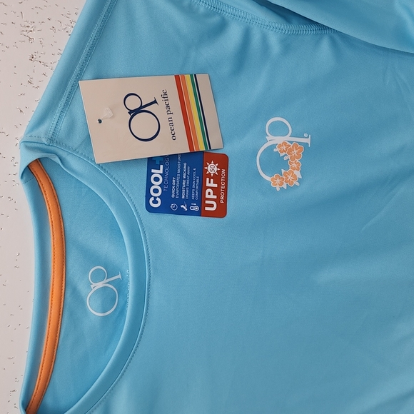 OCEAN PACIFIC RASHGUARD MEDIUM LIGHT BLUE - Picture 2 of 9